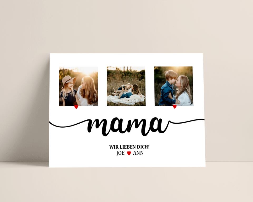 Personalisiertes Poster | Wir lieben dich Mama