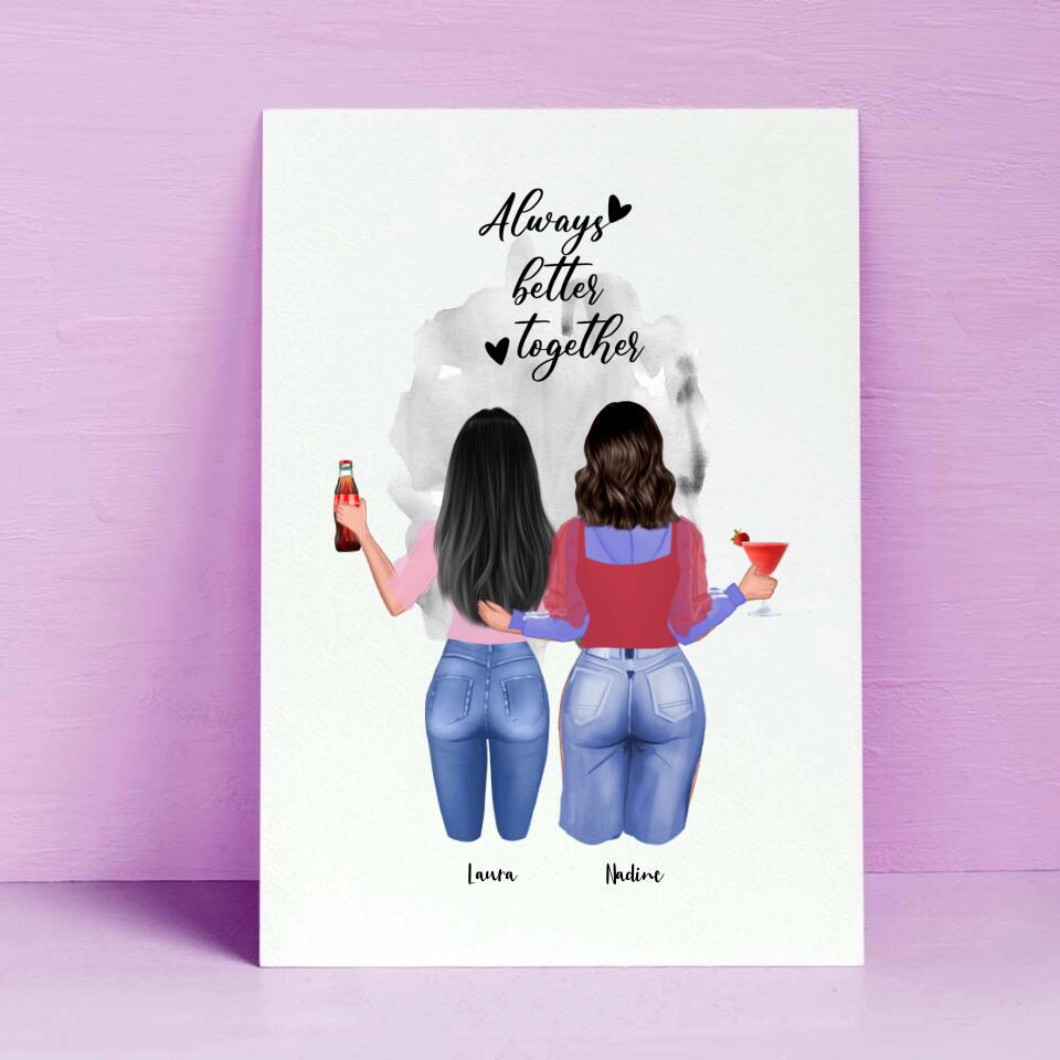 Personalisiertes Poster | 2 Frauen | Glück ist.....